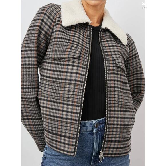 Rails Jackets & Blazers - Rails Cheyenne Jacket Onyx Taupe Pink Wool Poly Blend Size Large NWT Stylish